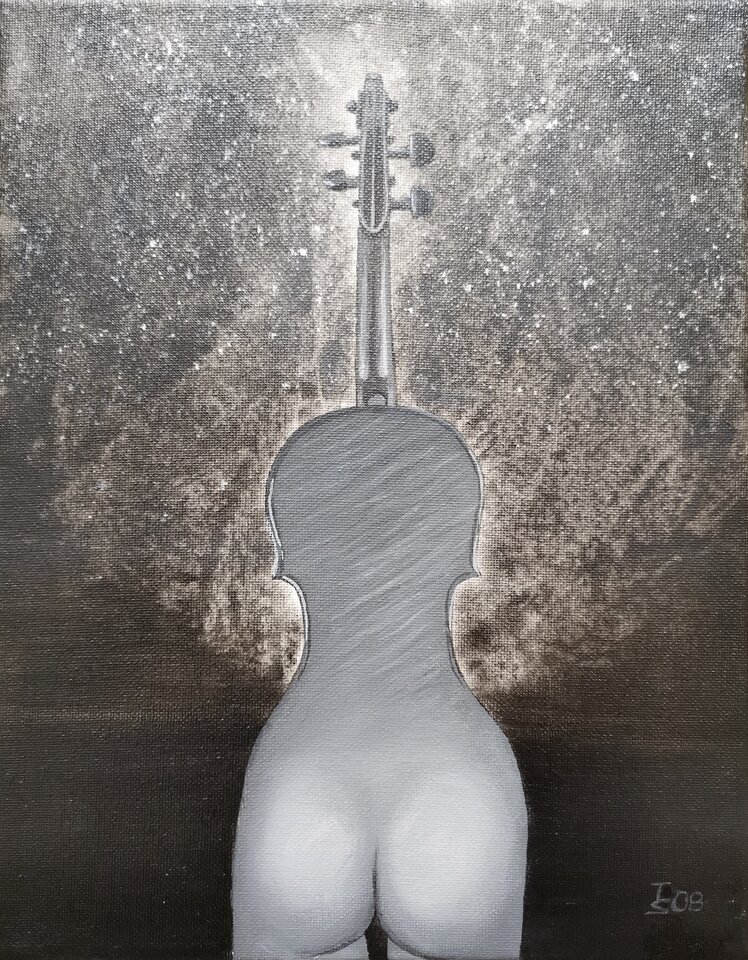 Arschgeige, Acryl auf Leinwand, Thomas Schultze