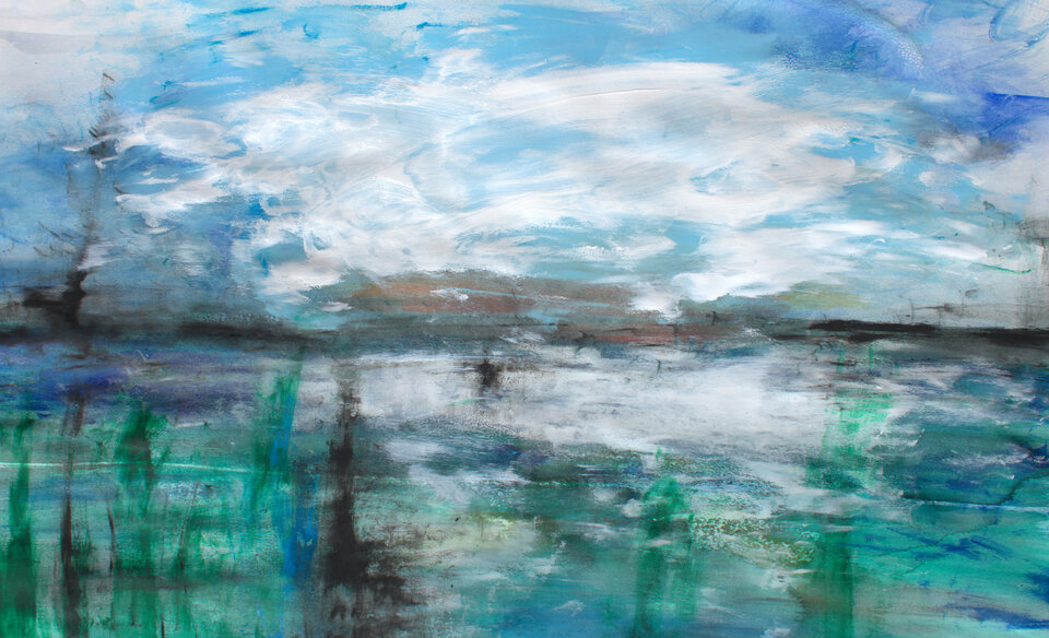 Wasserwelt, Acryl Papier, Sylvia Gnatz