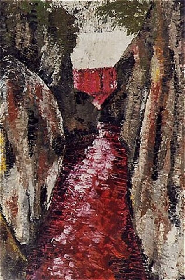 Fossil Grove, Öl auf Karton, Rachel Weissenberger