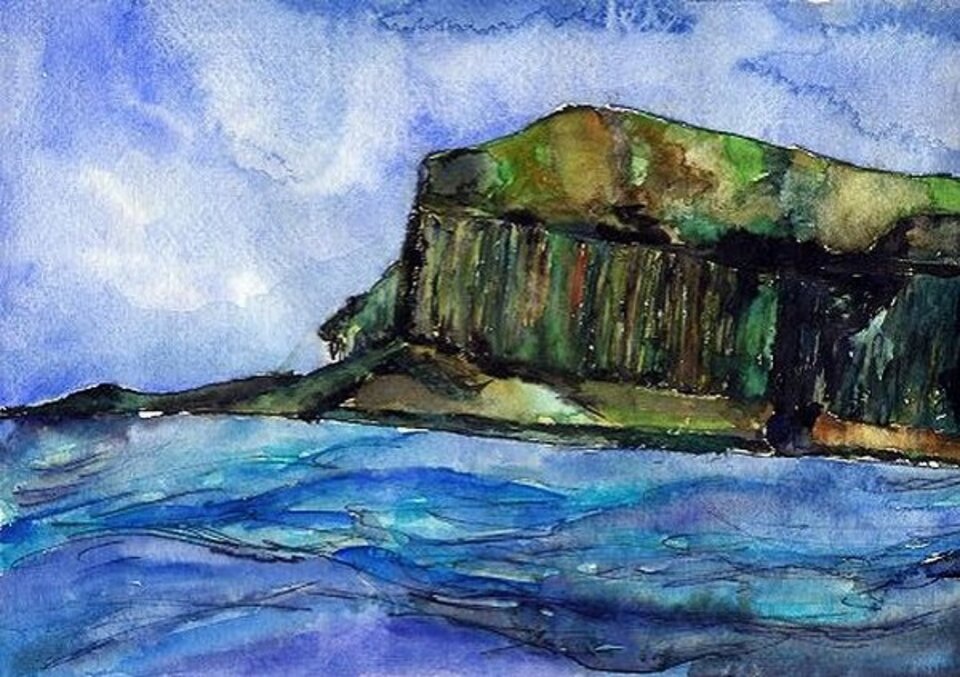 Staffa, Aquarell auf Papier, Rachel Weissenberger