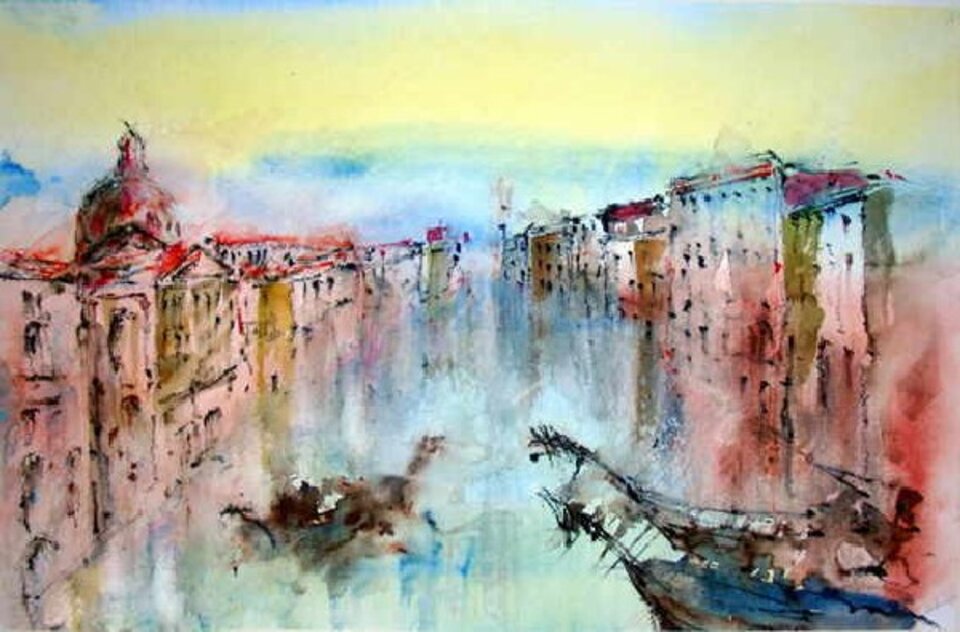 Venedig, Aquarell auf Papier, Oskar Günther
