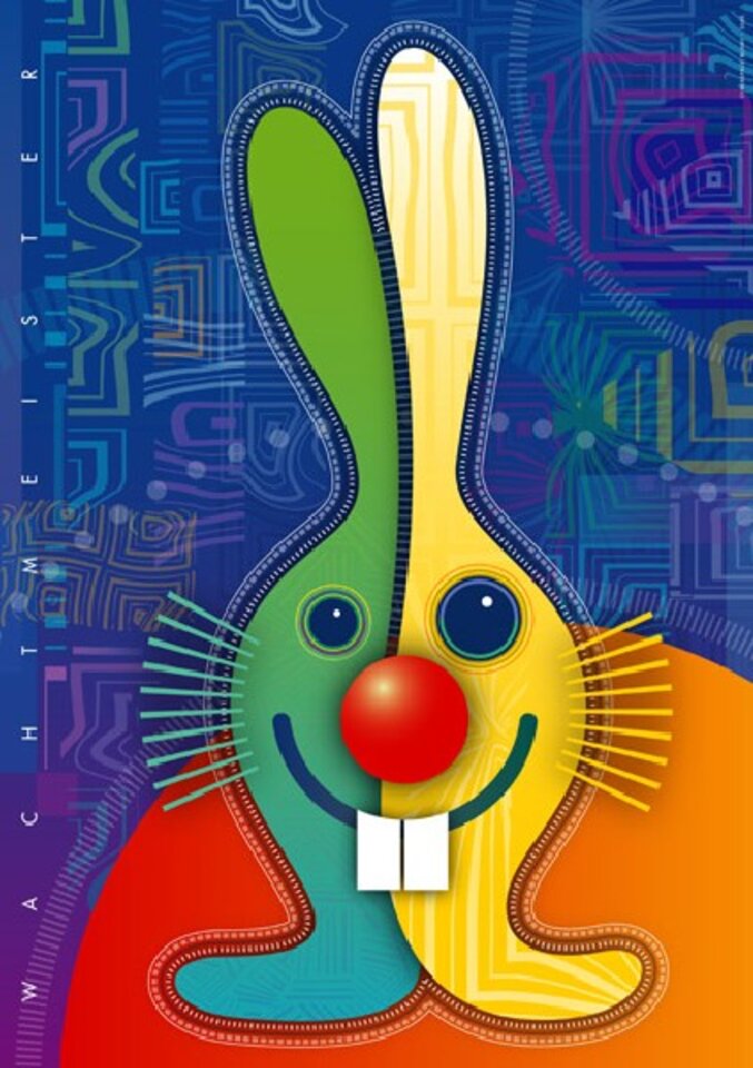 Cyberspacebunny 2006, Digitalkunst auf Papier, Bernd Wachtmeister