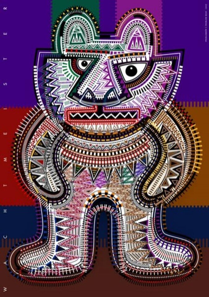 Problembär 2007, Digitalkunst auf Papier, Bernd Wachtmeister