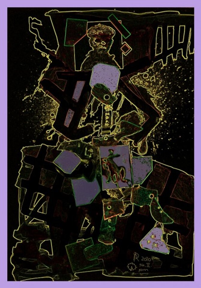 POPRÄ AZ 58180553760 ARSCHLOCH, Digitalkunst auf Leinwand, Reiner Poser