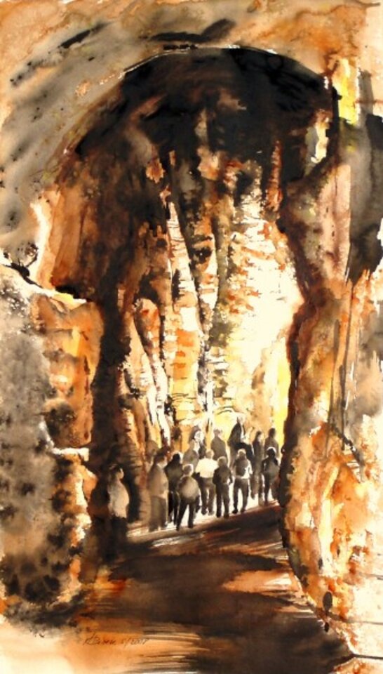 Der Weg ins Licht, Aquarell auf Papier, Carmen Kroese