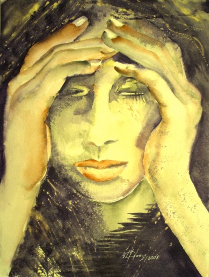 Was nun, Aquarell auf Papier, Carmen Kroese