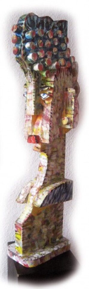 Dame der Gesellschaft, Skulptur aus Holz, Harald Reinecke