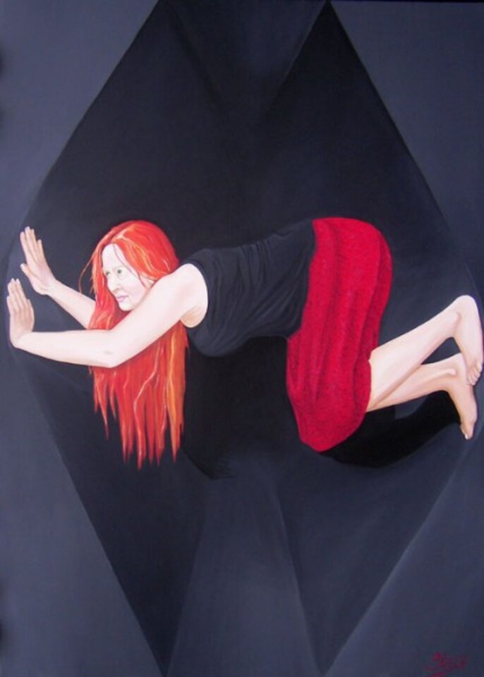 zu eng II, Acryl auf Leinwand, Bettina Mundry