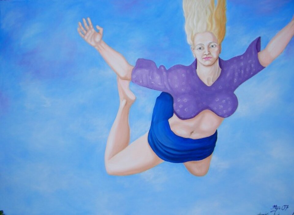 Fallenlassen, Acryl auf Leinwand, Bettina Mundry