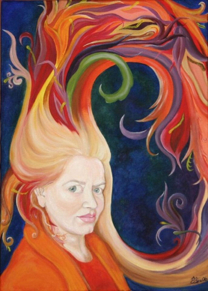 Malerin, Acryl auf Leinwand, Bettina Mundry
