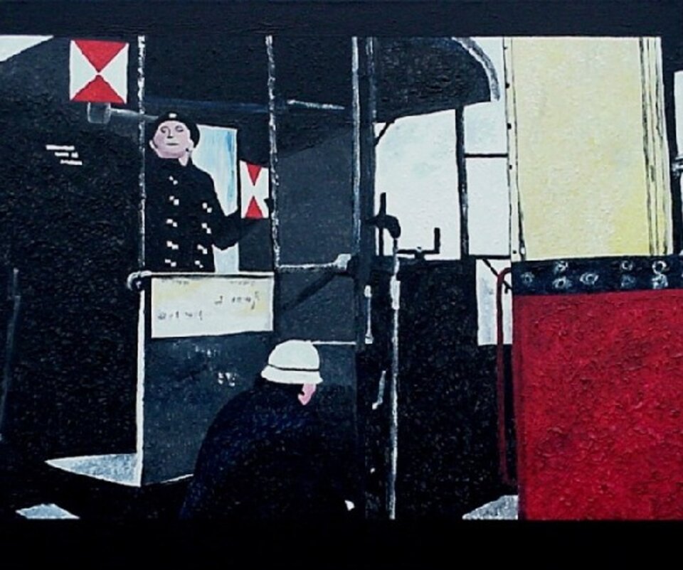 Zwischenstop, Acryl auf Leinwand, Müllewitsch