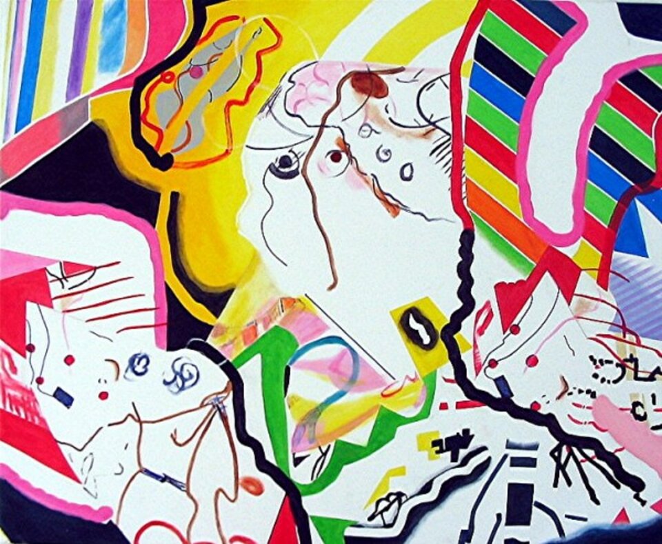 Traum mit Osterhasen, Acryl auf Leinwand, Barron Holland