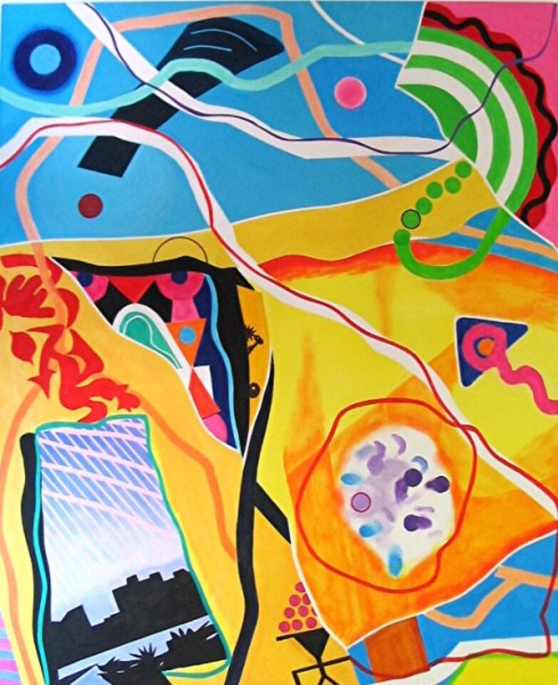 Küstenstadt, Acryl auf Leinwand, Barron Holland