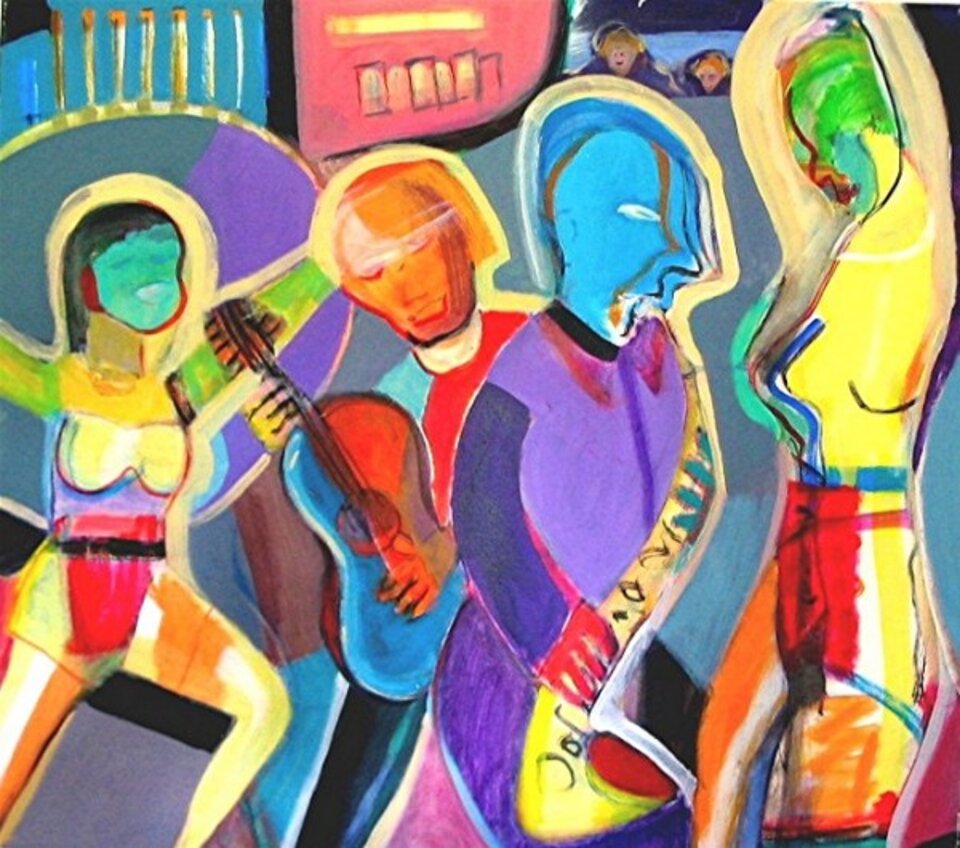 Jazzkapelle, Acryl auf Leinwand, Barron Holland