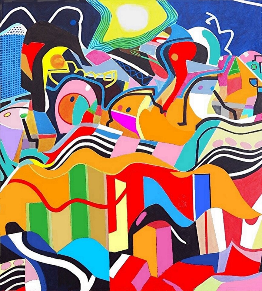 Maskerade, Acryl auf Leinwand, Barron Holland