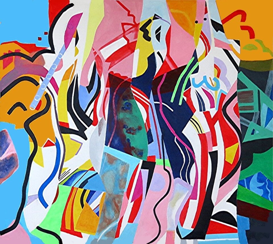 Livemusik, Acryl auf Leinwand, Barron Holland