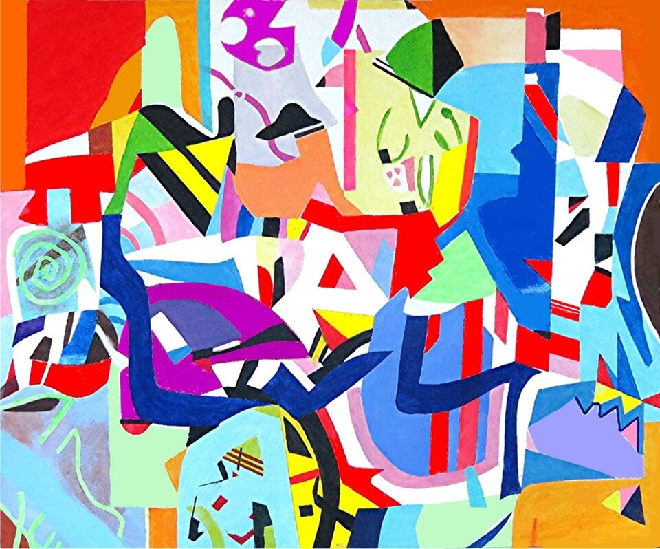 Gegenspieler, Acryl auf leinwandbespanntem Malkarton, Barron Holland