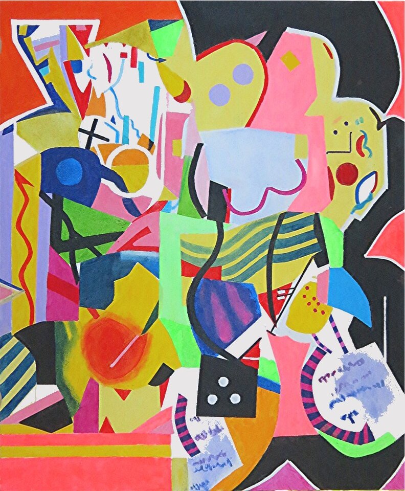 Neue Bekanntschaften, Acryl auf leinwandbespanntem Malkarton, Barron Holland
