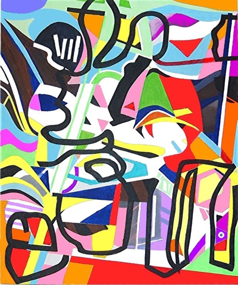 Reisende, Acryl auf leinwandbespanntem Malkarton, Barron Holland