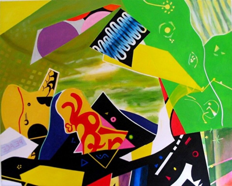 Symbole, Mischtechnik auf Leinwand, Barron Holland