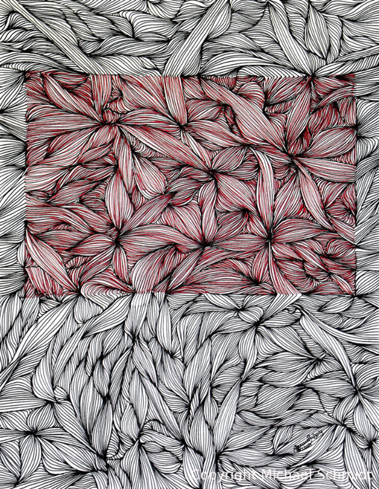 Linien schwarz weiß rot, Michael Schmidt