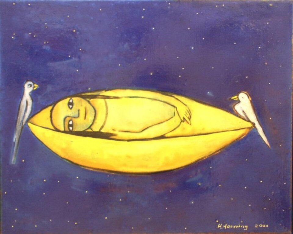 Die Reise, Mischtechnik auf Leinwand, Helga Hornung