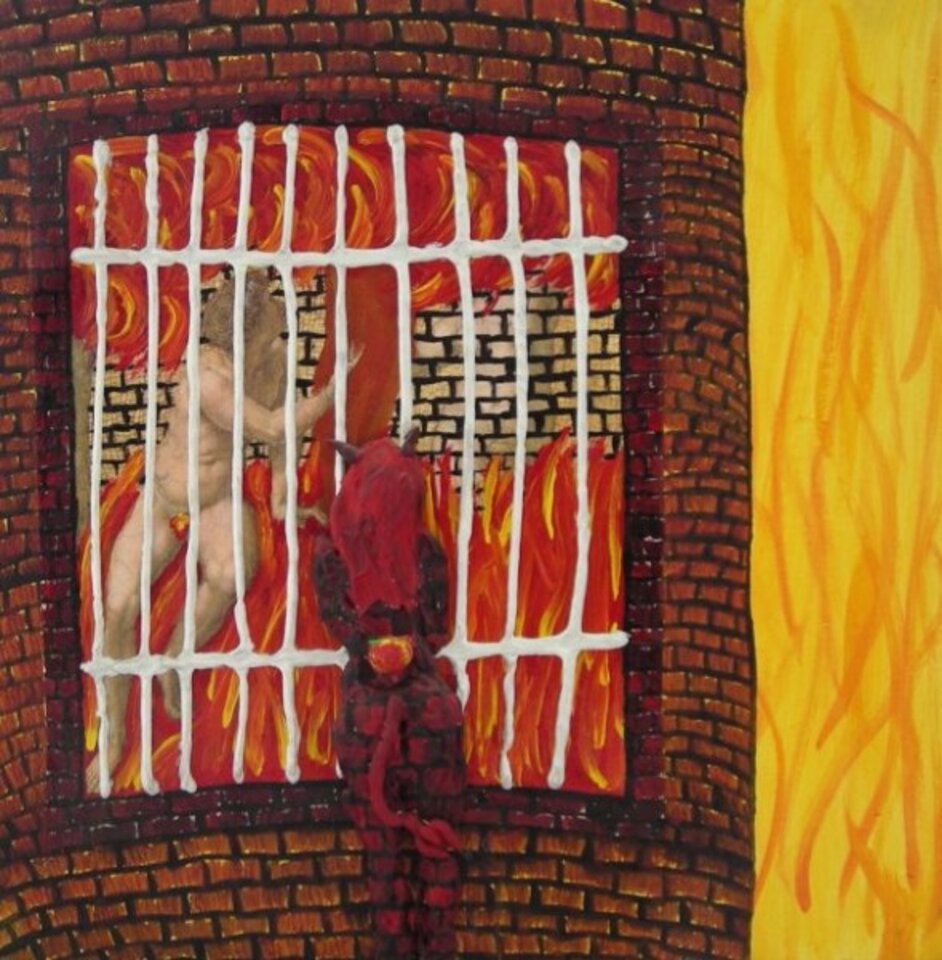 Hinter Gittern, Öl auf Leinwand, Ulrike Held