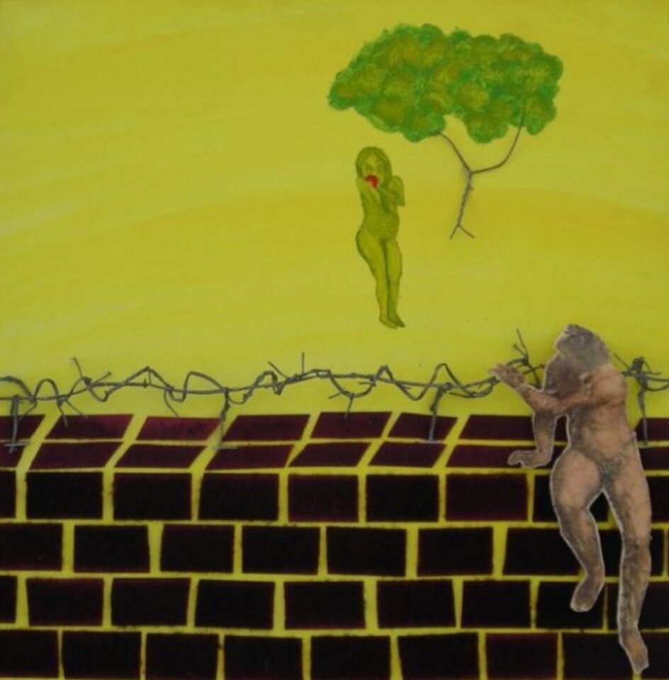 Auf der Mauer, auf der Lauer, Öl auf Leinwand, Ulrike Held