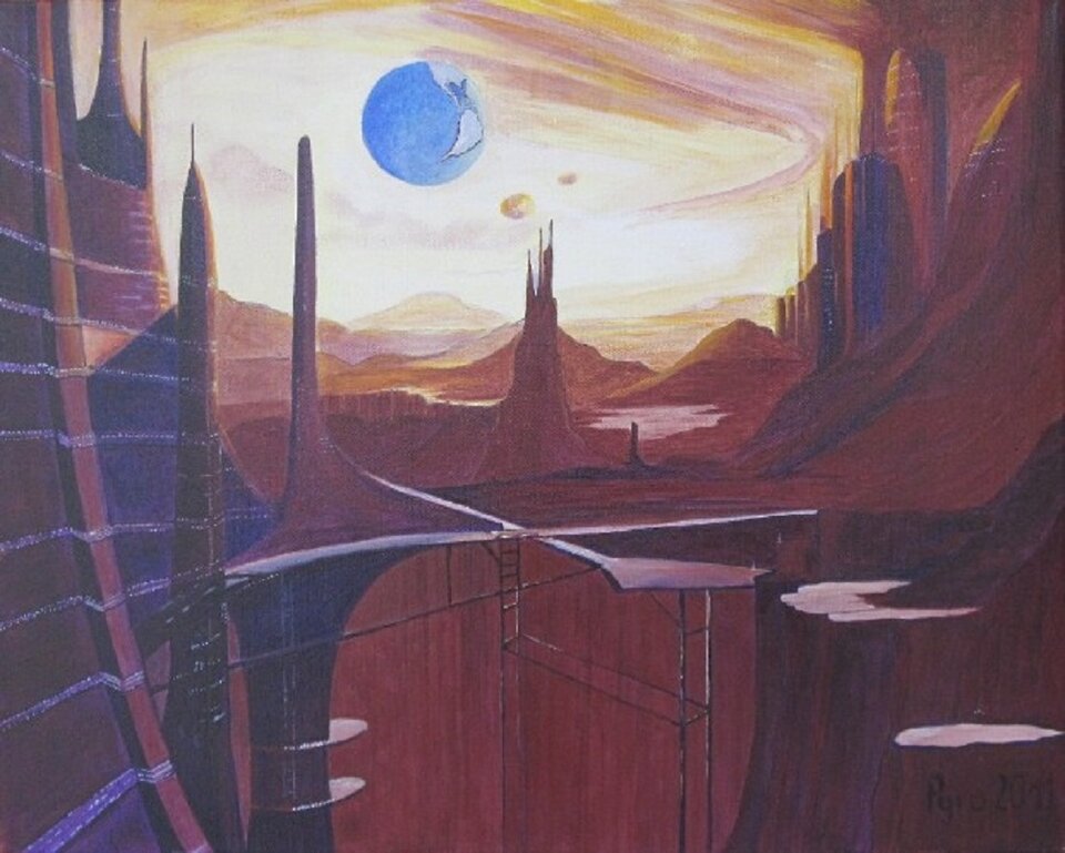 Terraforming on Mars, Acryl auf Leinwand, Pyro
