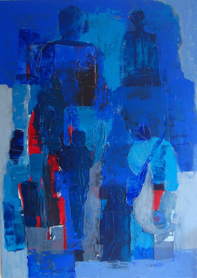 Europa I - Menschenblau, Mechthild Schütz-Frericks