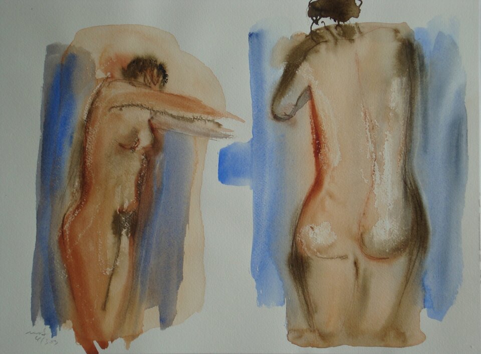 Zwei Aktfiguren 03_2003, Mechthild Schütz-Frericks