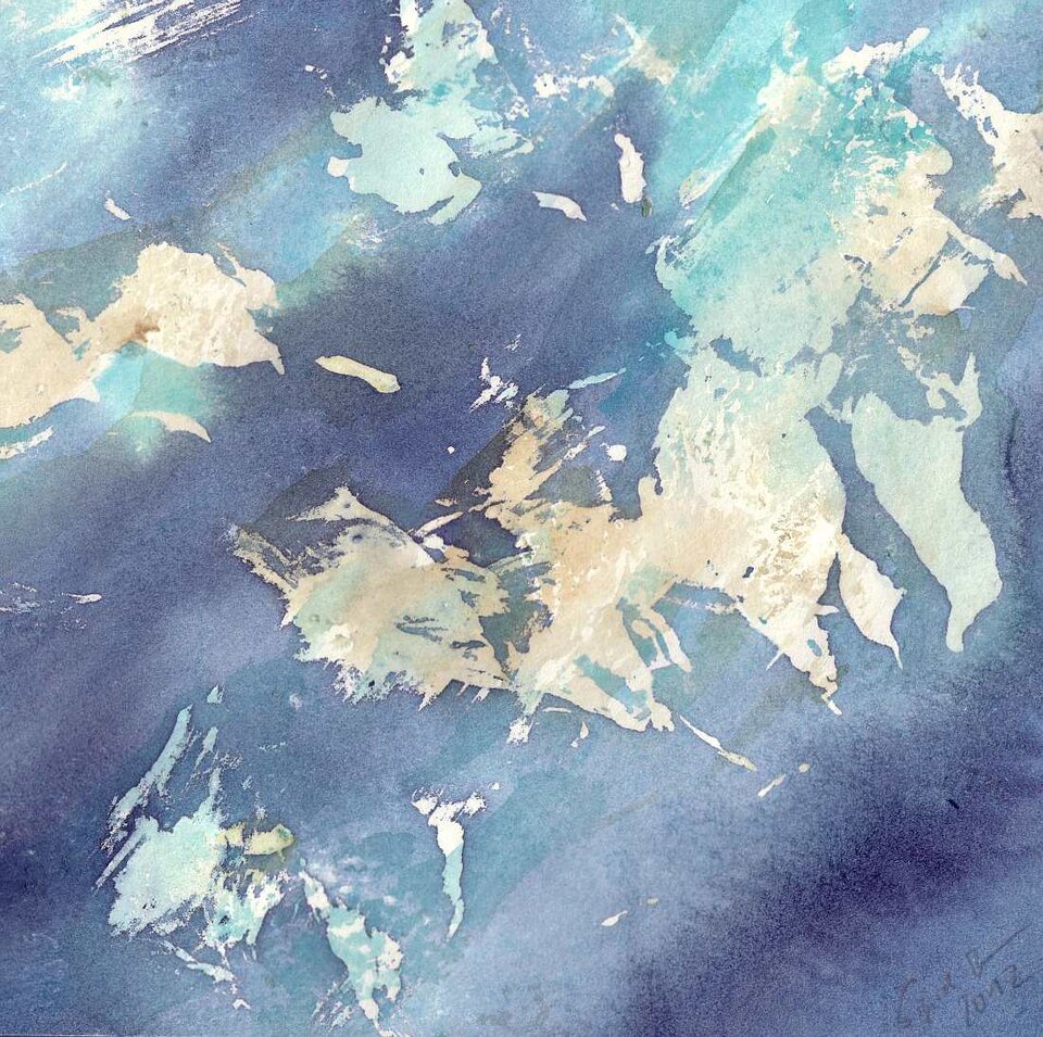 Flimmern, 1, Aquarell auf Papier, Sigrid Braun-Umbach
