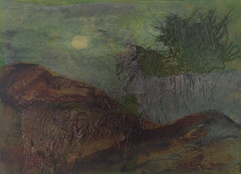 Moonlight, Mischtechnik auf Leinwand, Sigrid Braun-Umbach