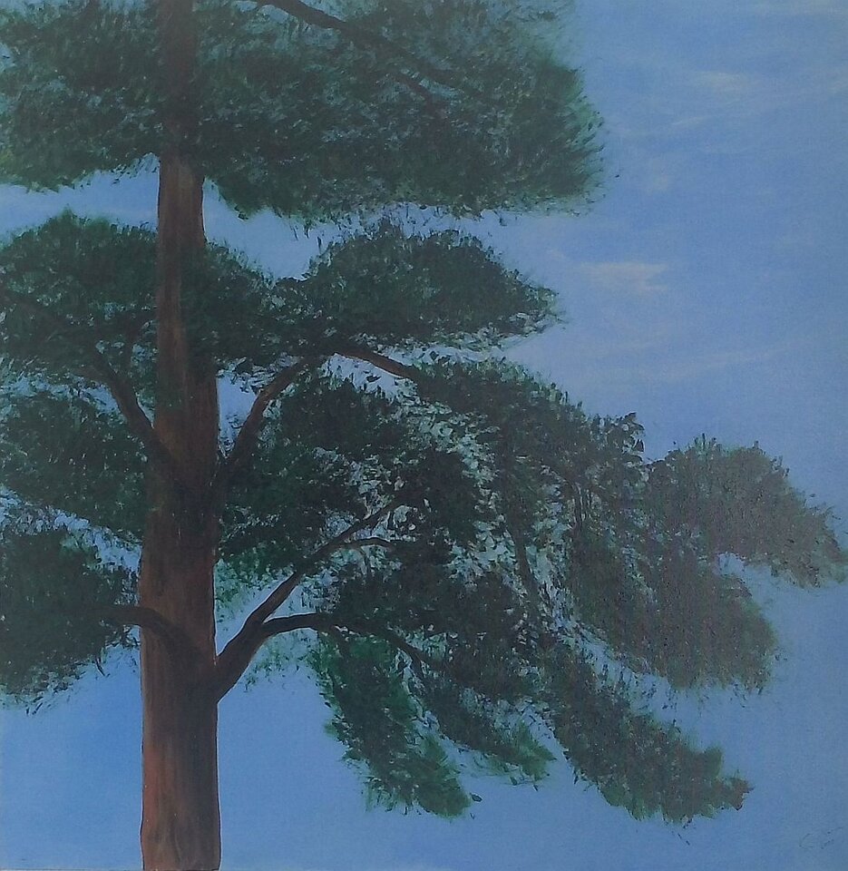 Augustmorgen, Acryl auf Karton, Sigrid Braun-Umbach