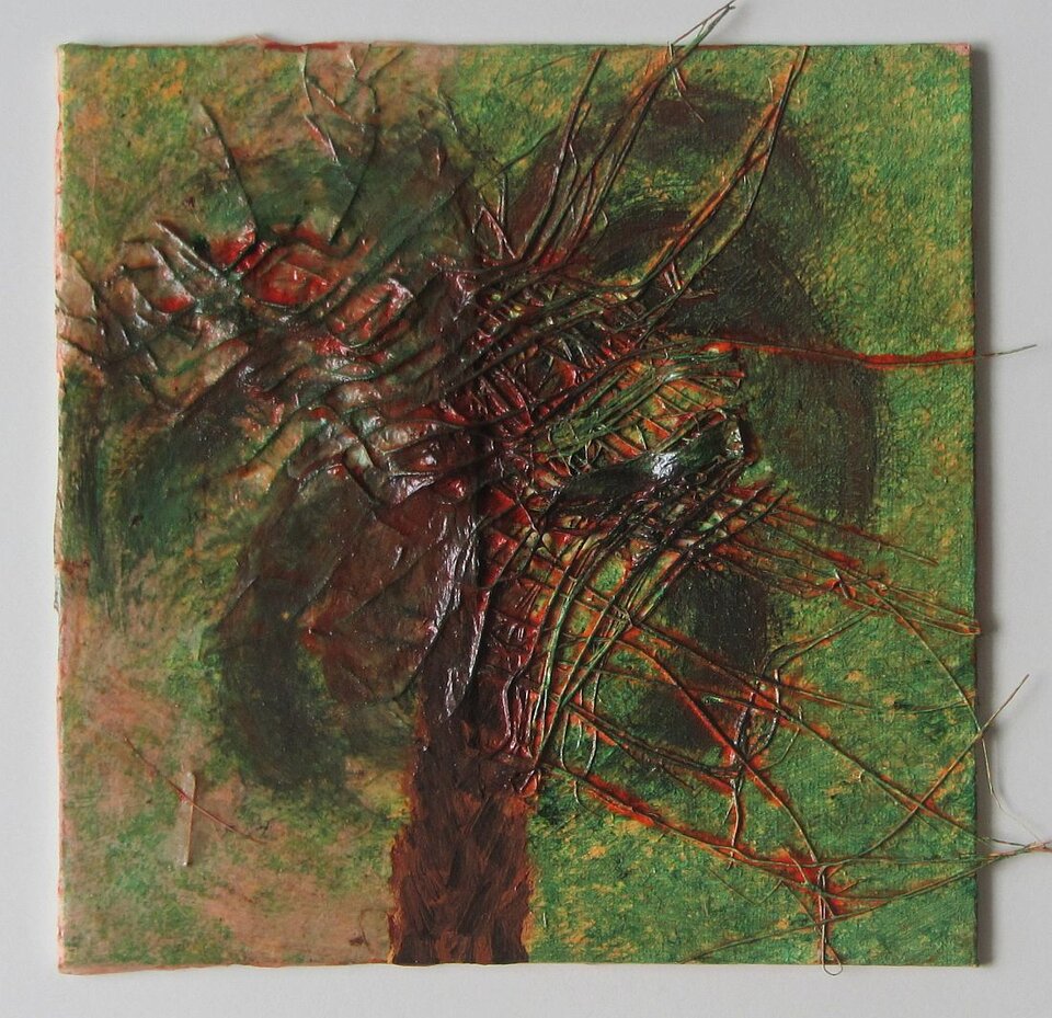 Puesta del sol, 2, Mischtechnik auf Karton, Sigrid Braun-Umbach