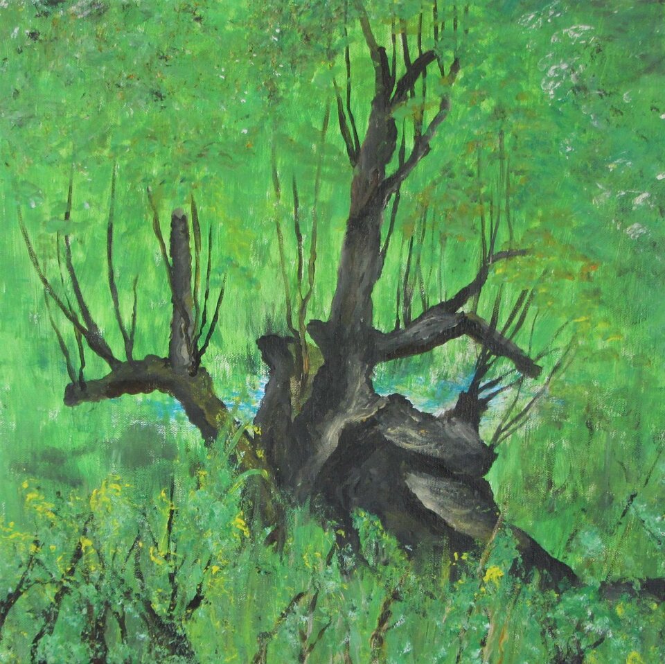 Am Wegrand, Acryl auf Leinwand, Sigrid Braun-Umbach
