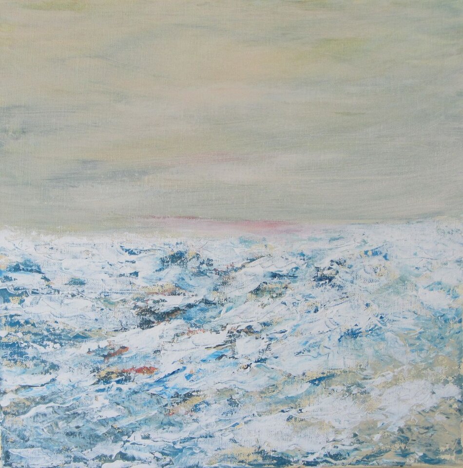 Aufgewühlte Ostsee, Acryl auf Leinwand, Sigrid Braun-Umbach