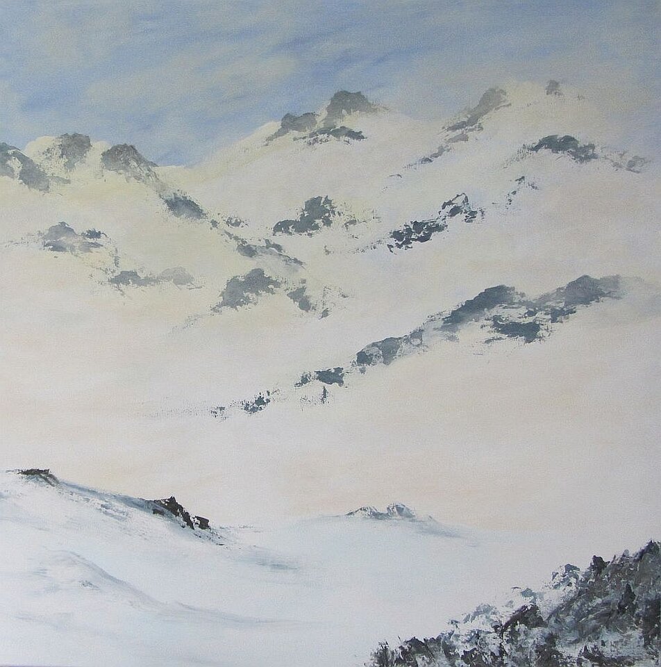 Schneeberge, Acryl auf Leinwand, Sigrid Braun-Umbach