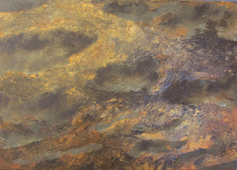 Lavafeld, Mischtechnik auf Leinwand, Sigrid Braun-Umbach