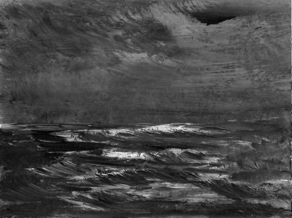 Kleines Meerbild, Acryl auf Papier, Sigrid Braun-Umbach