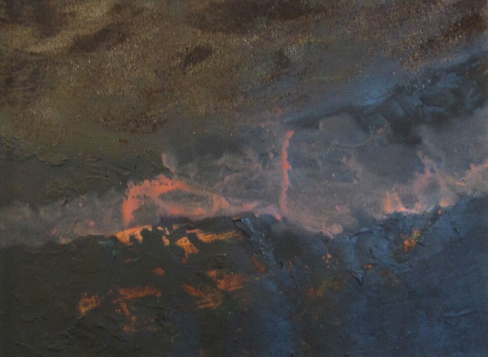 Eruption 2, Mischtechnik auf Papier, Sigrid Braun-Umbach