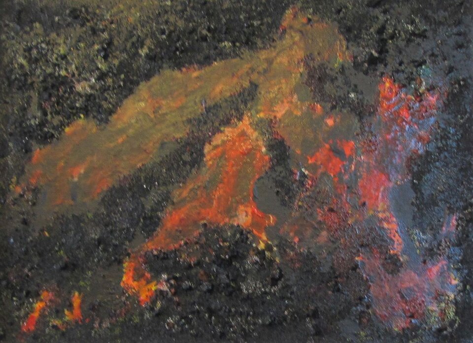 Eruption 3, Mischtechnik Malkarton, Sigrid Braun-Umbach