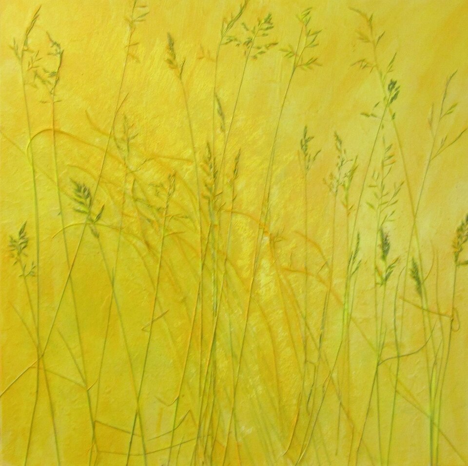 grasgelb, Mischtechnik auf Leinwand, Sigrid Braun-Umbach