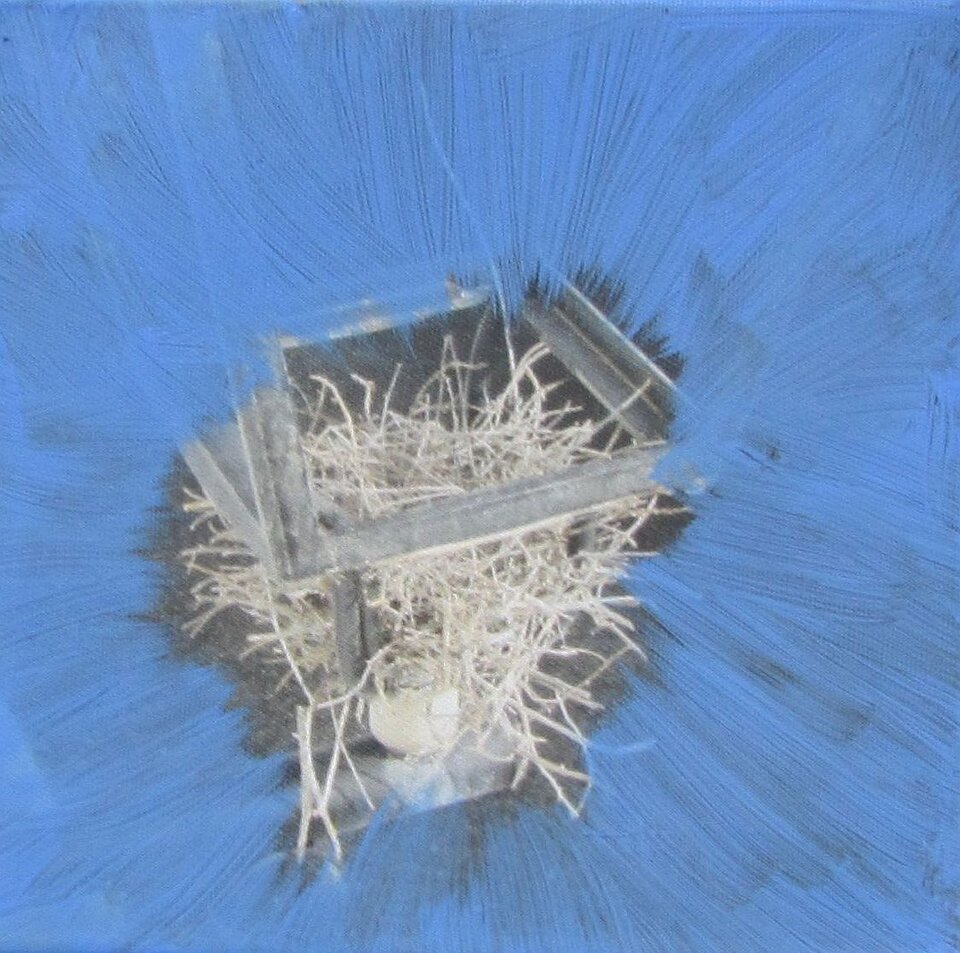 Ausgeflogen!, Mischtechnik auf Leinwand, Sigrid Braun-Umbach