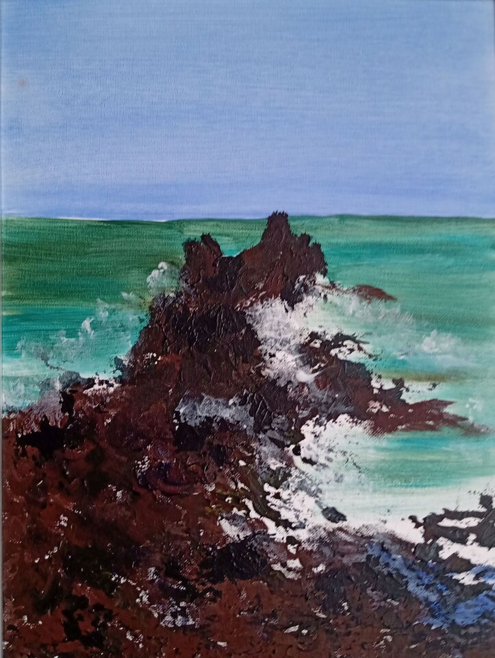Klippe, Acryl Malkarton, Sigrid Braun-Umbach