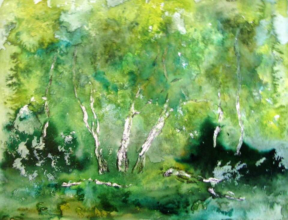 Zauberwald, Aquarell Papier, Sigrid Braun-Umbach
