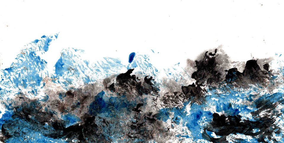 LZ 23, Brandung 2, Acryl auf Papier, Sigrid Braun-Umbach