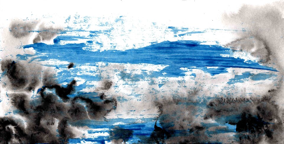 LZ 23, Brandung 3, Acryl auf Papier, Sigrid Braun-Umbach