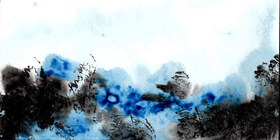 LZ 23, Brandung 5, Acryl auf Papier, Sigrid Braun-Umbach