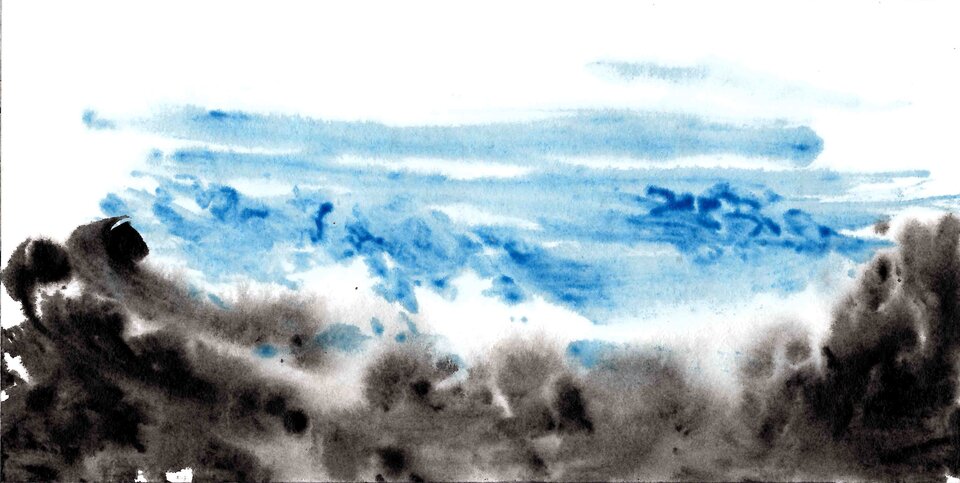 LZ 23, Brandung 6, Acryl auf Papier, Sigrid Braun-Umbach
